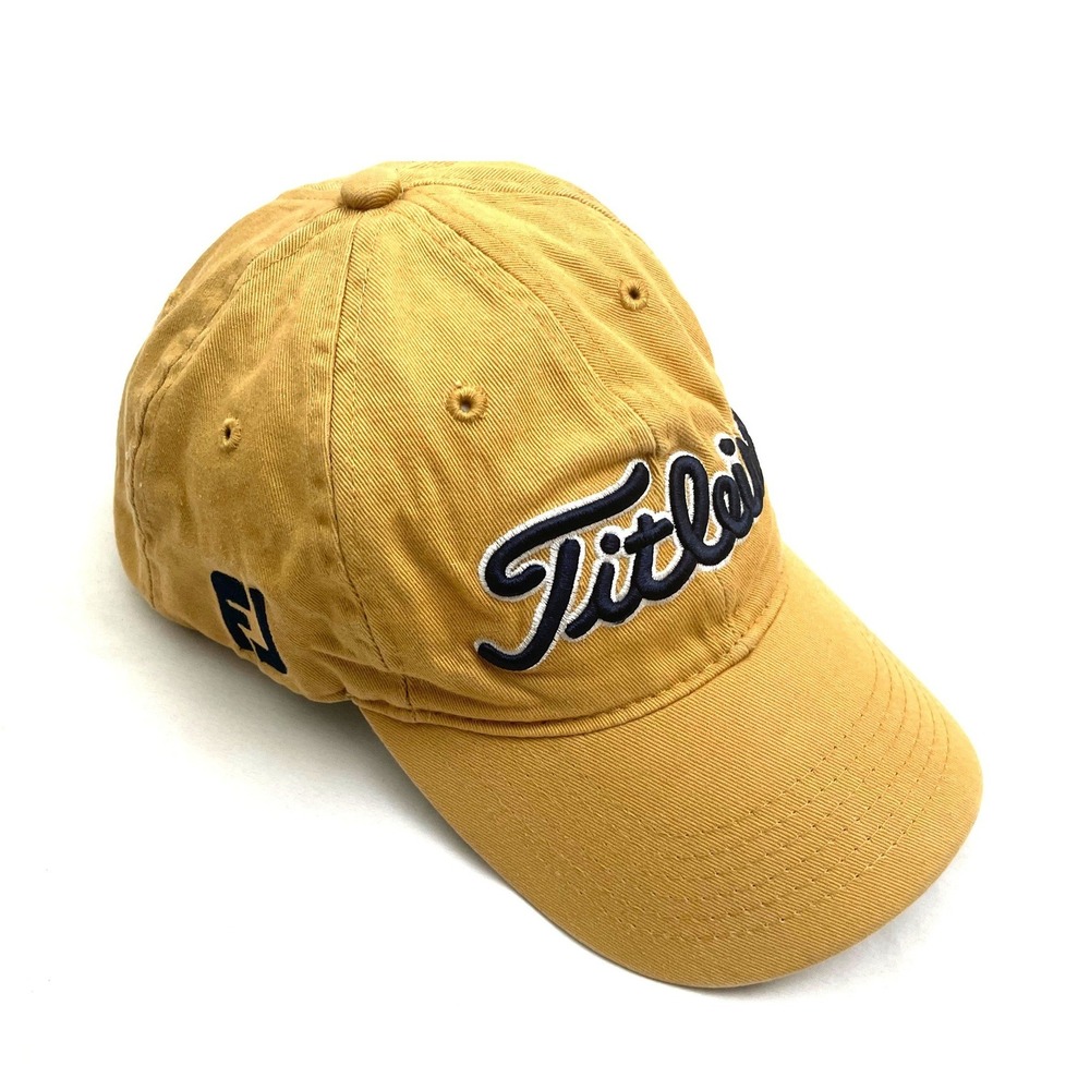 Titleist FootJoy Pro V1 Golf Hat Mens OSFA Mustard Yellow Embroidered #1
